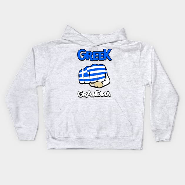 Greek Grandma. Cool Greek Flag. Kids Hoodie by Jakavonis